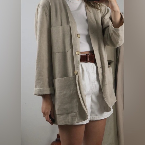 Linen Overshirt/Jacket Sz M - Picture 2 of 5